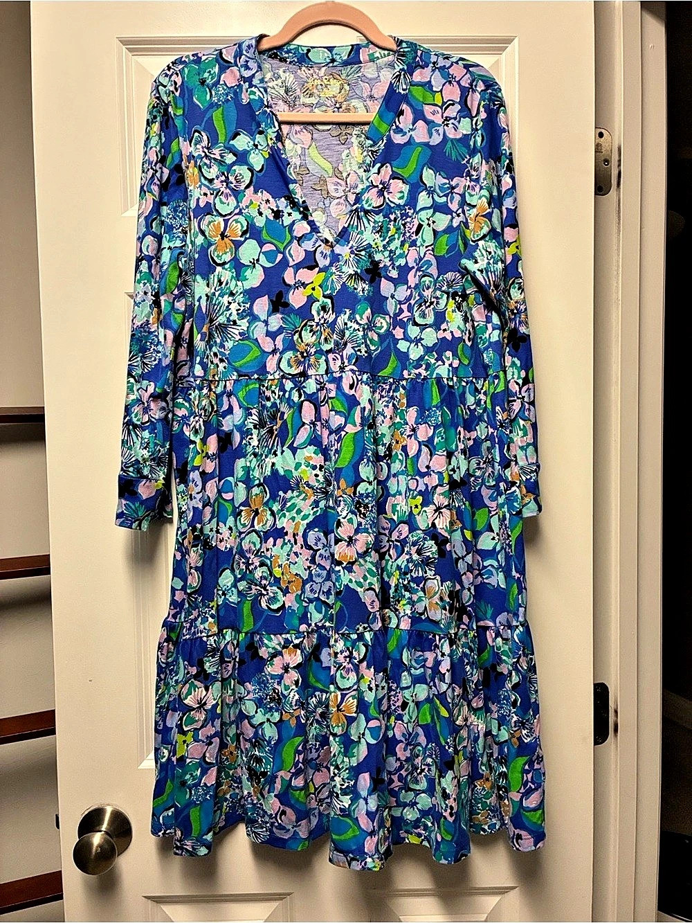 Lily Pulitzer Alaina Floral Dress in Blue & Purple Like New